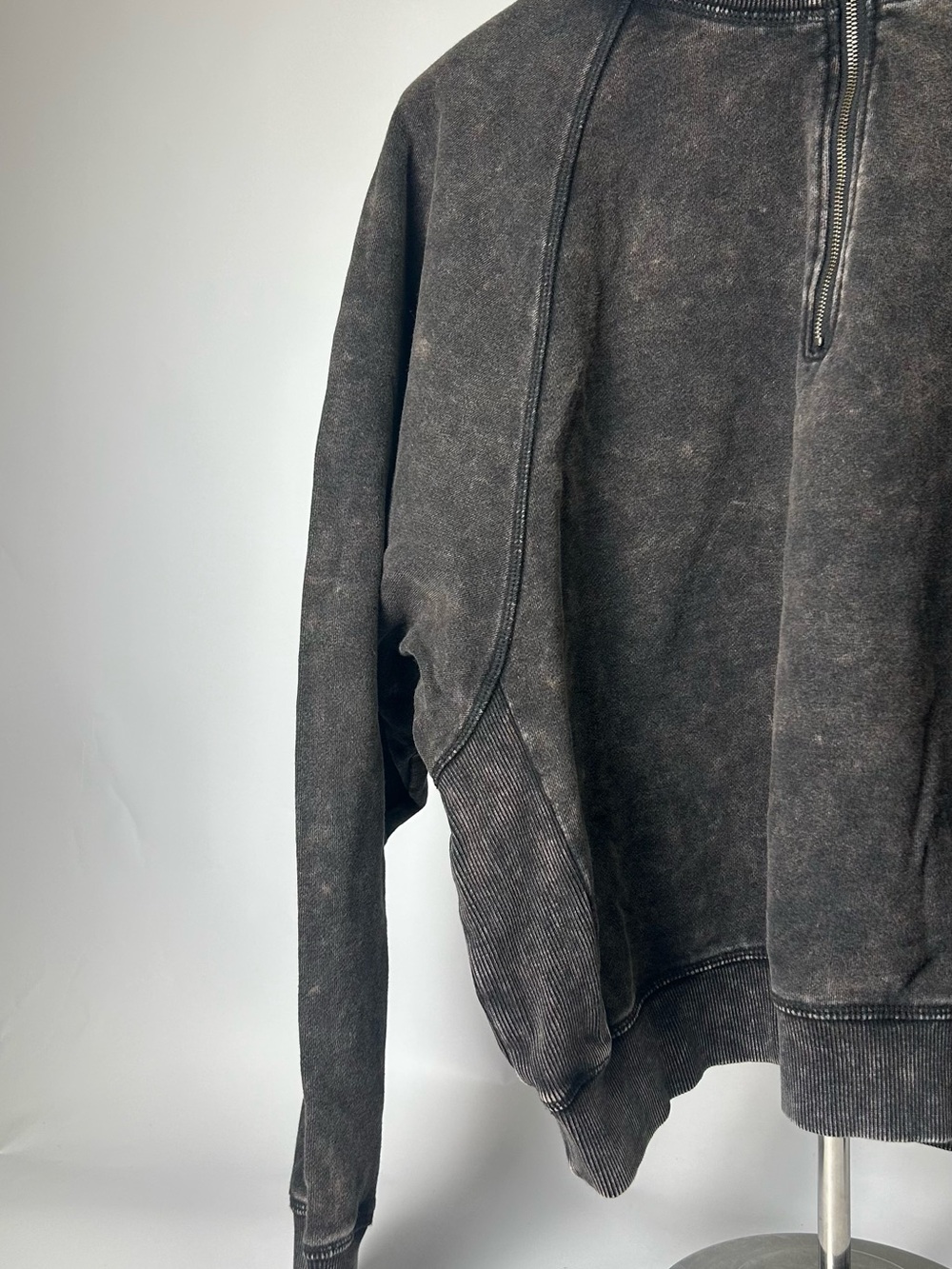 women's  Charcoal Half-Zip Pullover Sweater - Picture 3 of 9